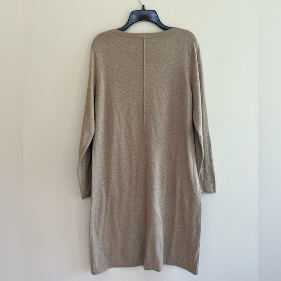J. Jill "PureJill" Cotton and Cashmere Tunic Sweater Dress, Tan/Beige, size L - Picture 4 of 9
